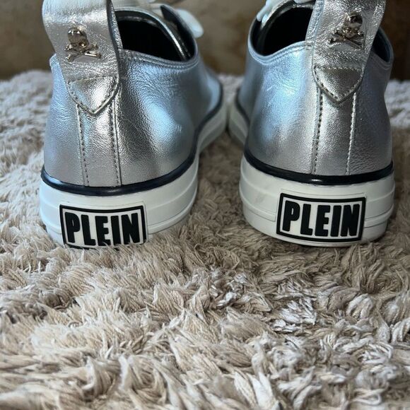 Phillip Plein metallic LAMINATED LEATHER LO-TOP SNEAKERS MEGASTAR - Picture 5 of 9